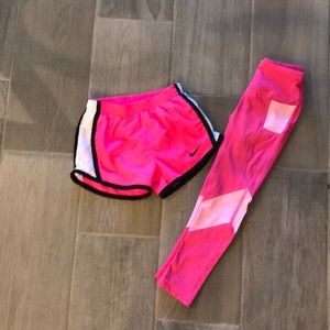 Nike shorts and Danskin tights